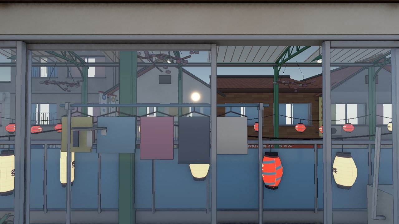 The balcony view with a flat painted backdrop